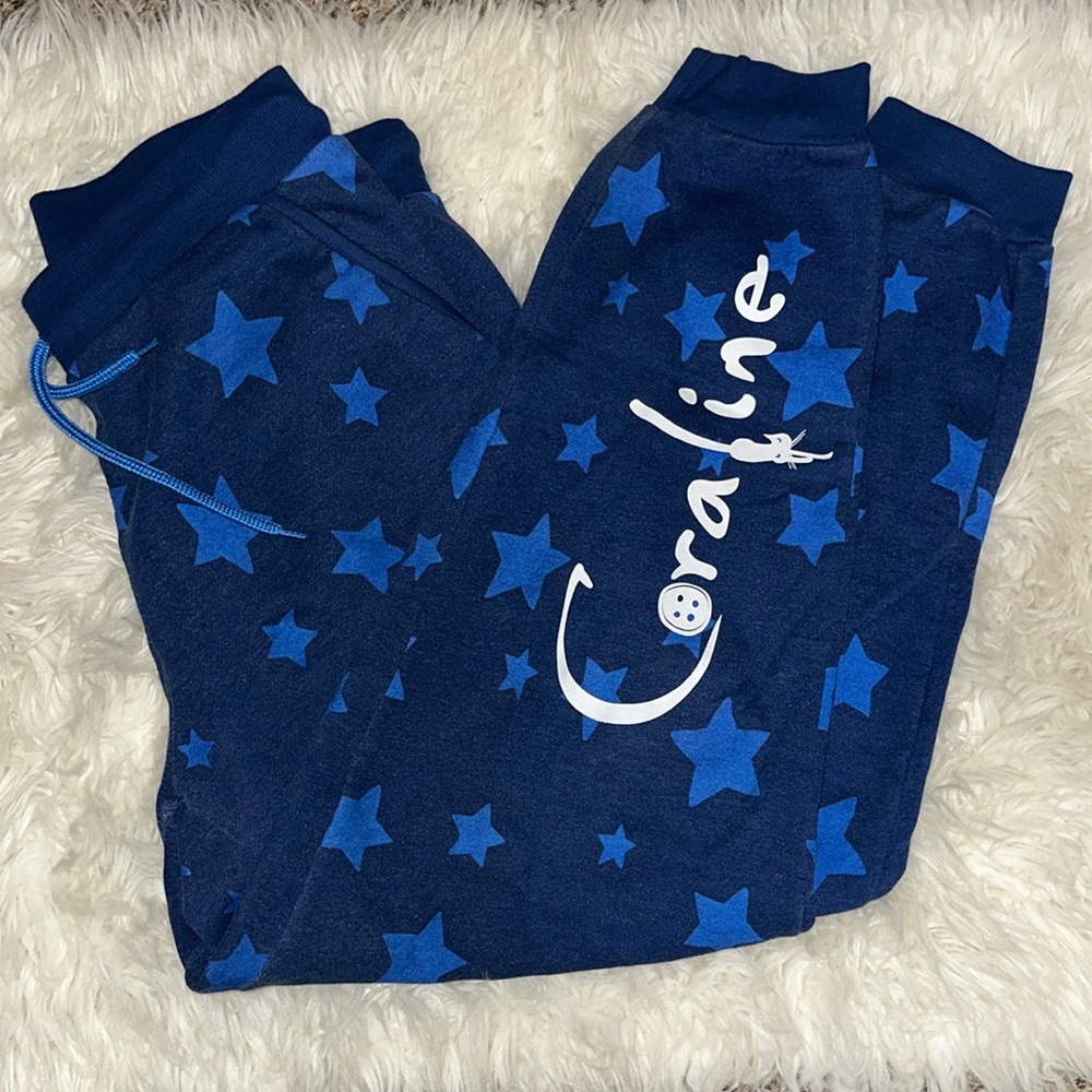 Coraline blue sweatpants hot topic